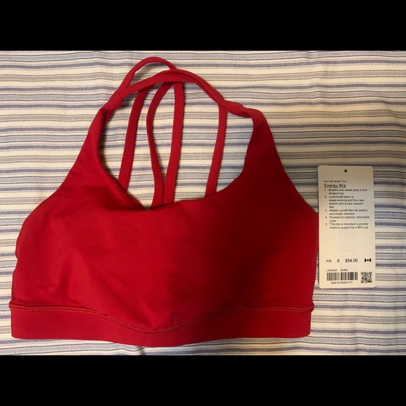 Lululemon Red Energy Bra size 6 NWT 🎈 - Picture 7 of 9